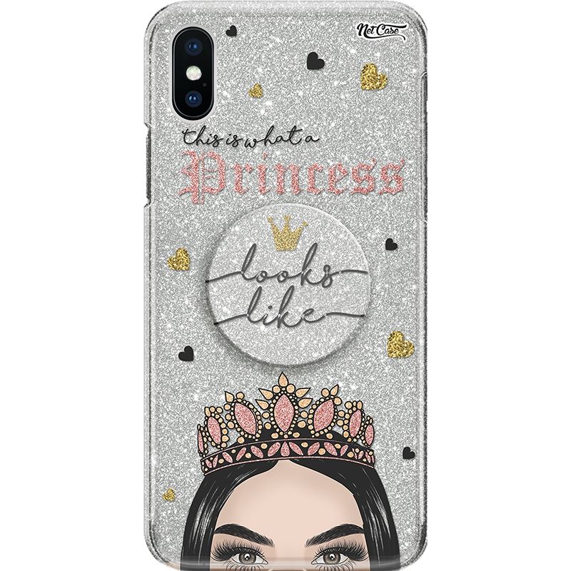 Capa Netcase Glitter + Pop 3in1 Prata - This is What a Princess Looks Like