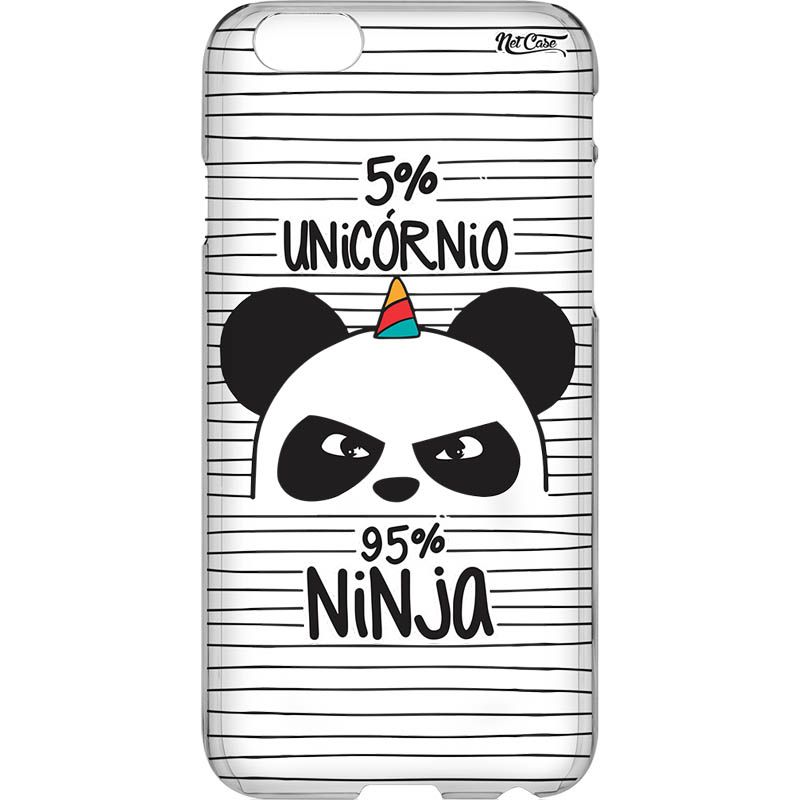 Capa Silicone NetCase Transparente '5% Unicórnio, 95% Ninja'