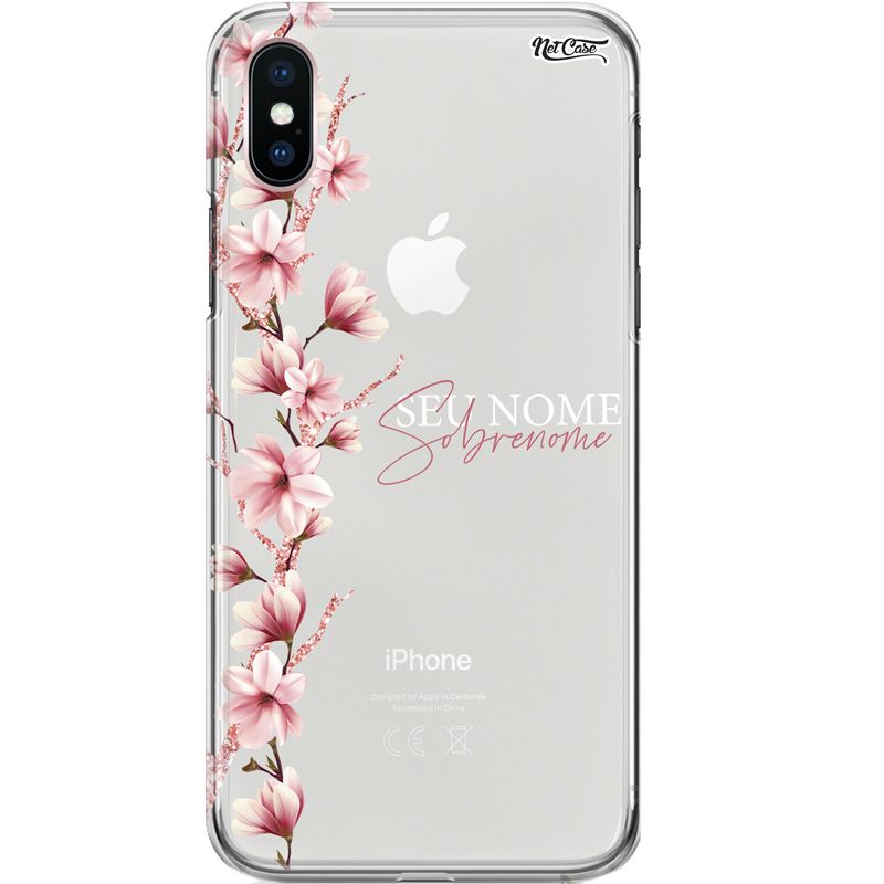 Capa Silicone NetCase Transparente Nome Flores de Verão