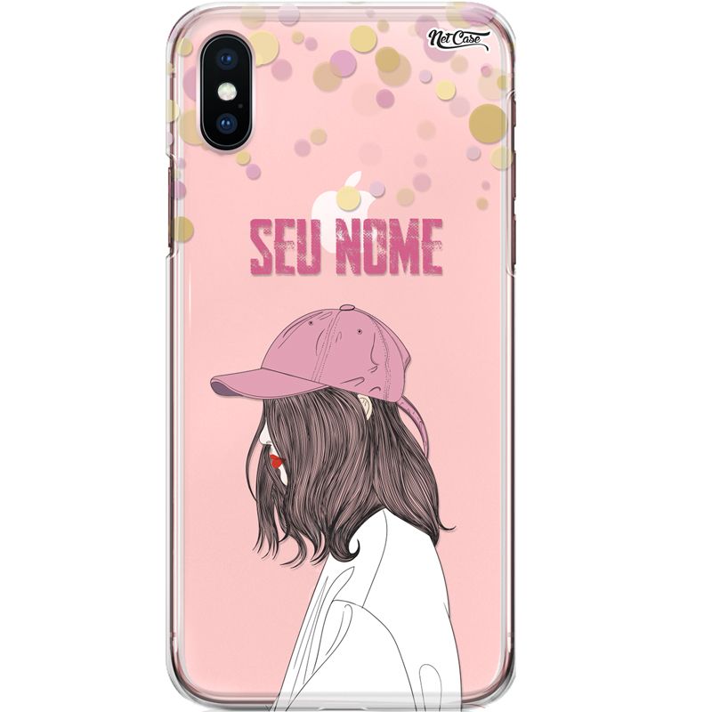 Capa Silicone NetCase Transparente Nome Girl in Cap