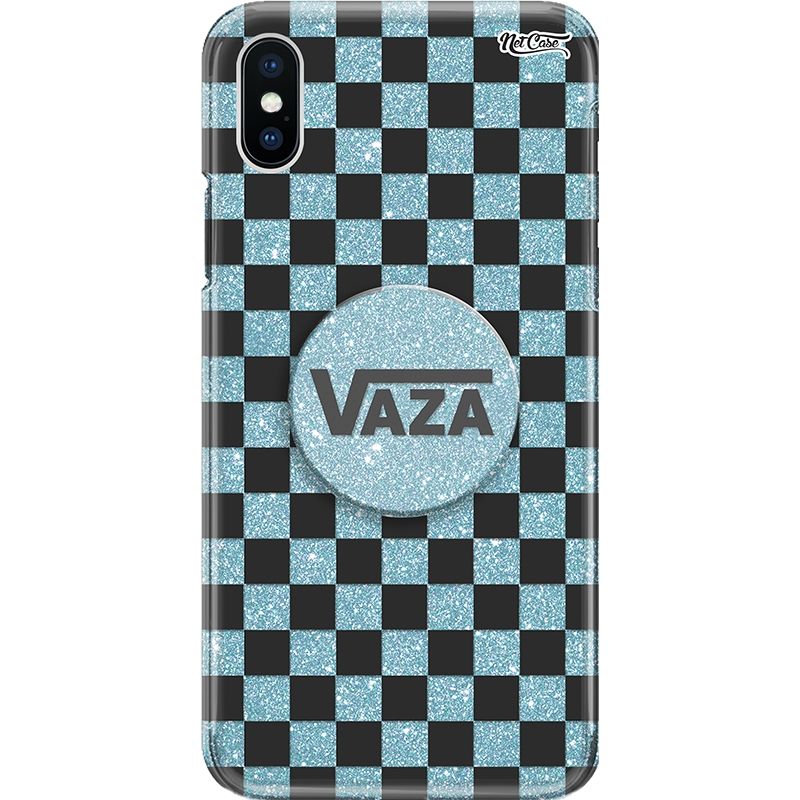 Capa Netcase Glitter + Pop 3in1 Azul - Quadriculada Vaza