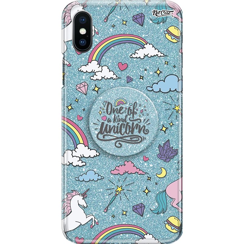 Capa Netcase Glitter + Pop 3in1 Azul - One of a Kind Unicorn