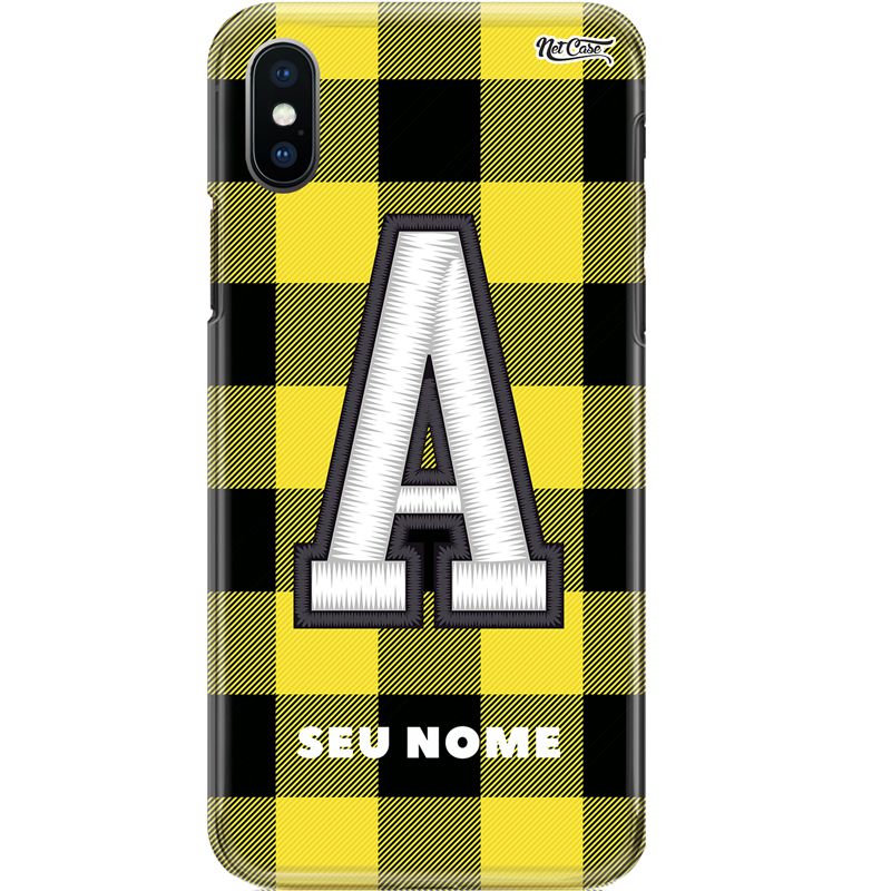 Capa Silicone NetCase Chapada Nome Quadriculada Xadrez