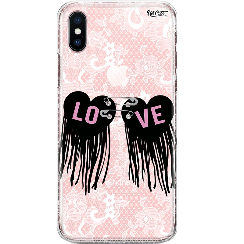 Capa Silicone NetCase Transparente Rendada LO-VE
