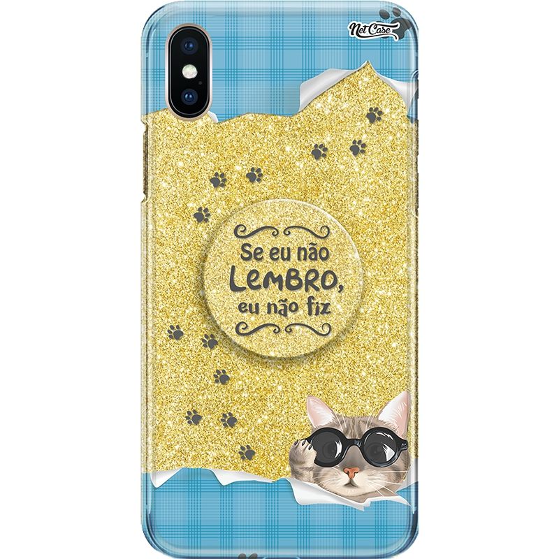 Capa Netcase Glitter + Pop 3in1 Dourado - Se Eu Não Lembro, Eu Não Fiz