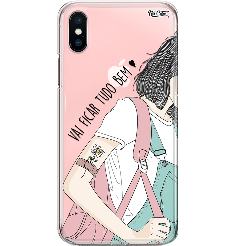 Capa Silicone NetCase Transparente Vai Ficar Tudo Bem S2