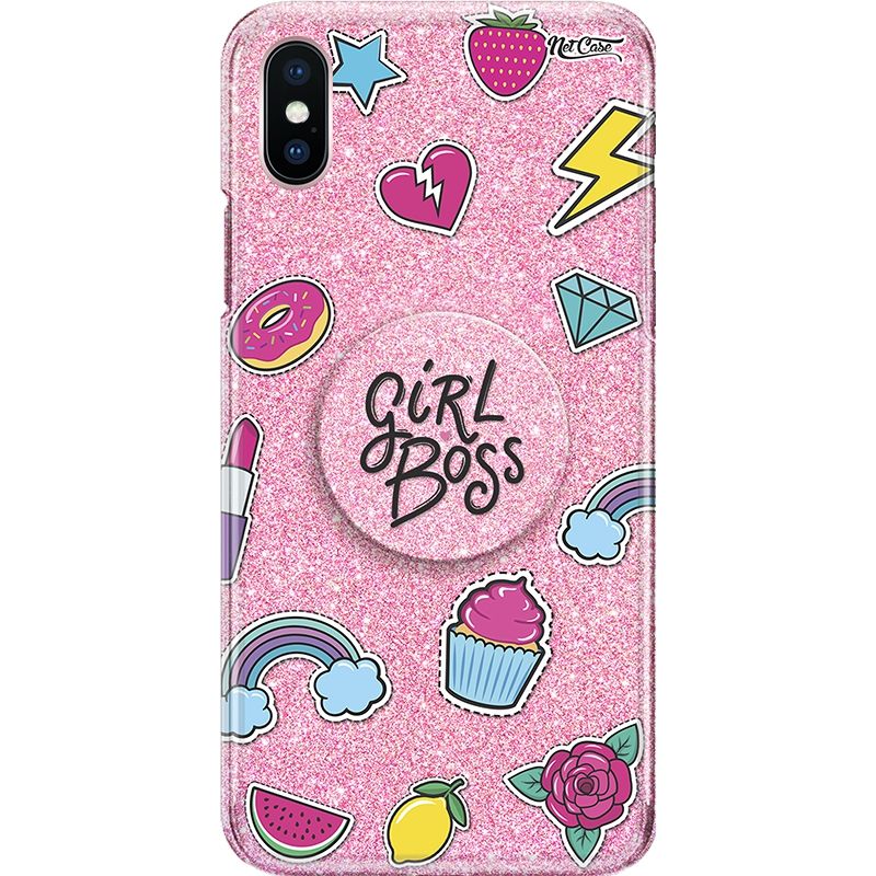Capa Netcase Glitter + Pop 3in1 Rosa - Color Patches