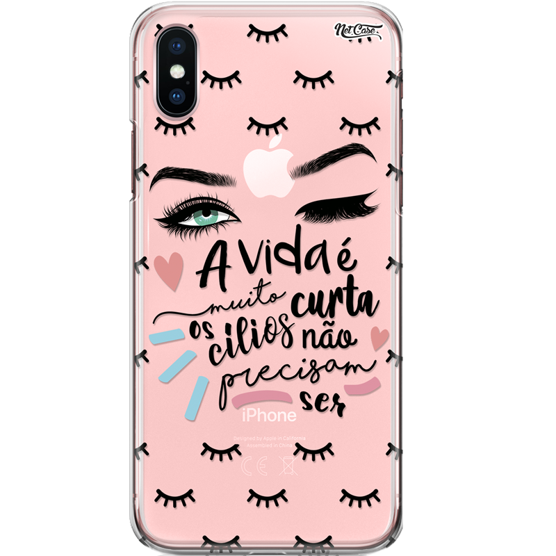 Capa Silicone NetCase Transparente A Vida é Muito Curta...
