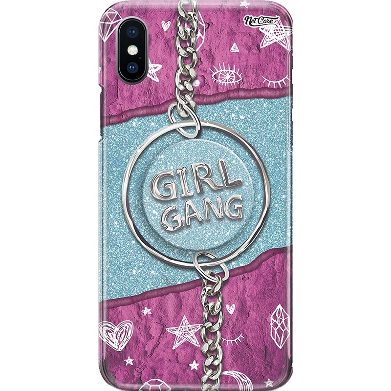 Capa Netcase Glitter + Pop 3in1 Azul - Girl Gang