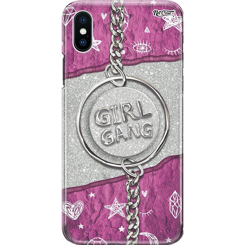 Capa Netcase Glitter + Pop 3in1 Prata - Girl Gang