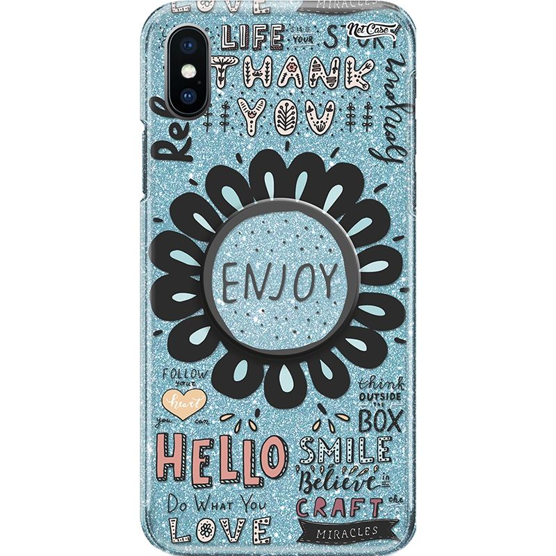 Capa Netcase Glitter + Pop 3in1 Azul - Enjoy