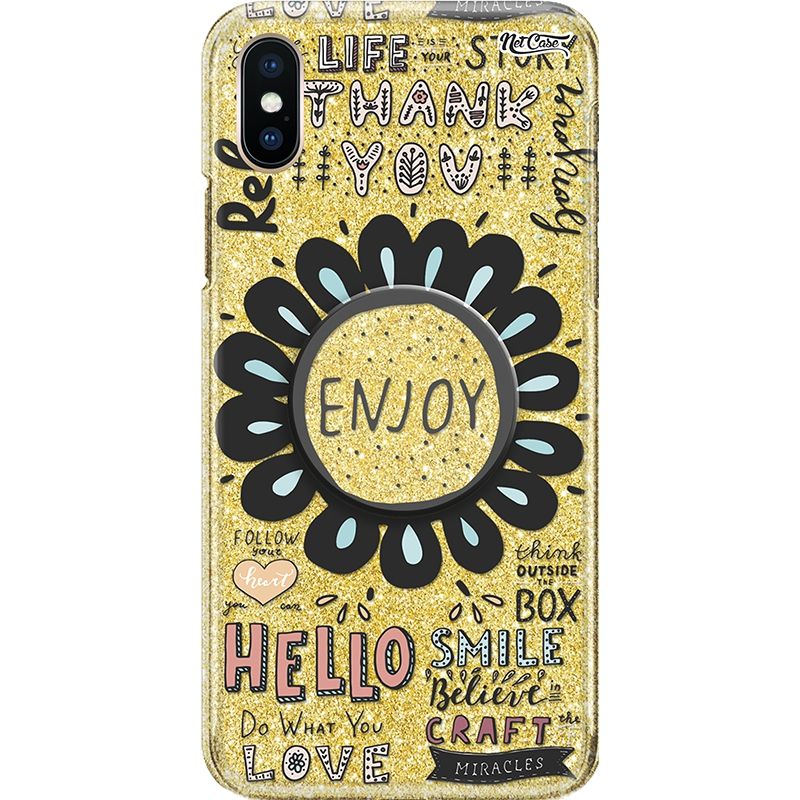 Capa Netcase Glitter + Pop 3in1 Dourado - Enjoy