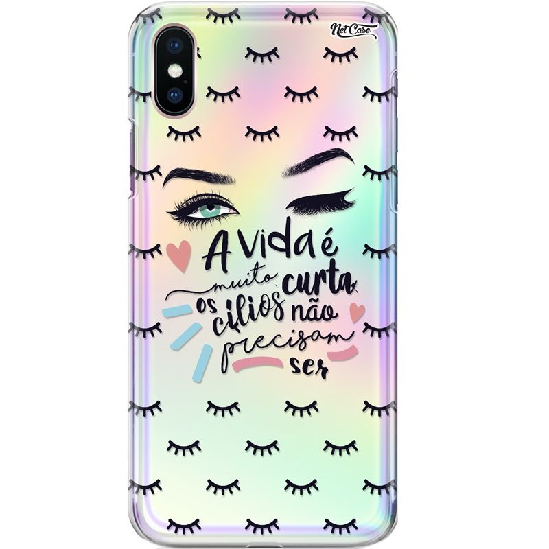 Capa Silicone NetCase Holográfica A Vida é Muito Curta...