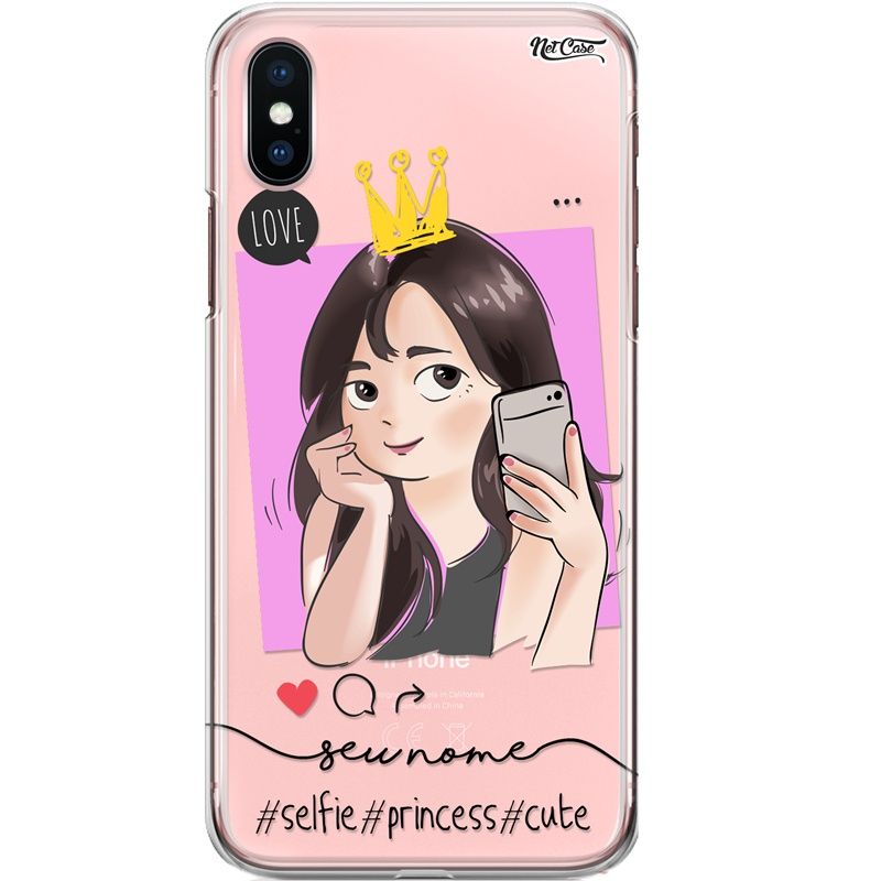 Capa Silicone NetCase Transparente Nome Selfie Girl