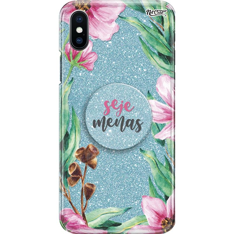 Capa Netcase Glitter + Pop 3in1 Azul - Seje Menas