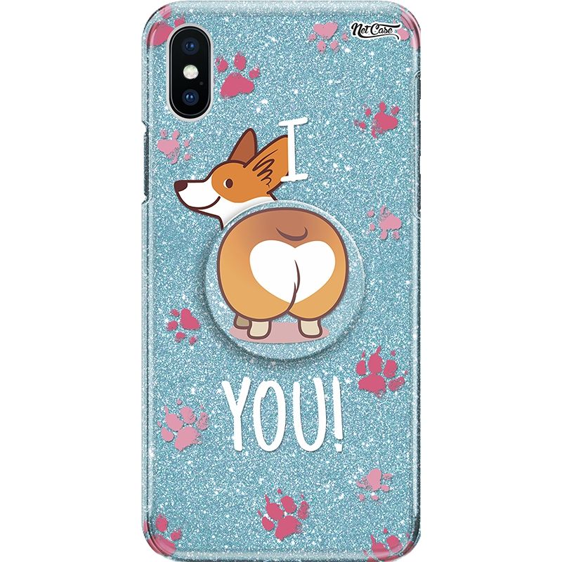 Capa Netcase Glitter + Pop 3in1 Azul - I Dog You