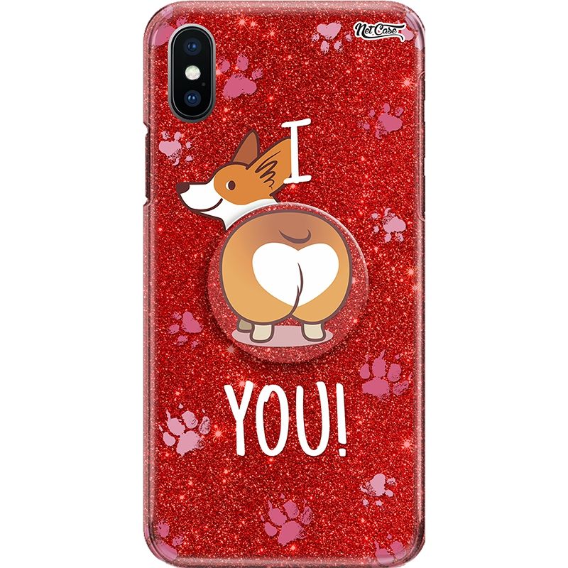 Capa Netcase Glitter + Pop 3in1 Vermelho - I Dog You