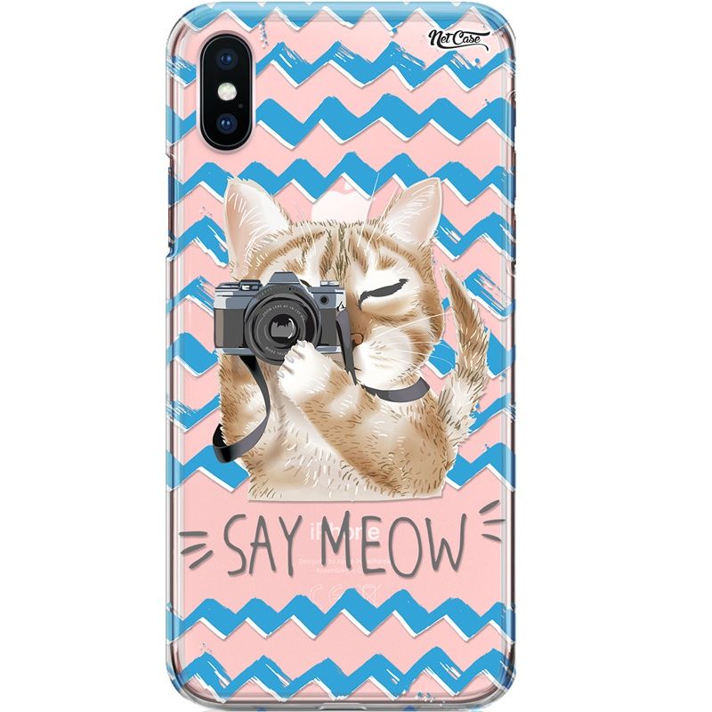 Capa Silicone NetCase Transparente ''Say Meow''