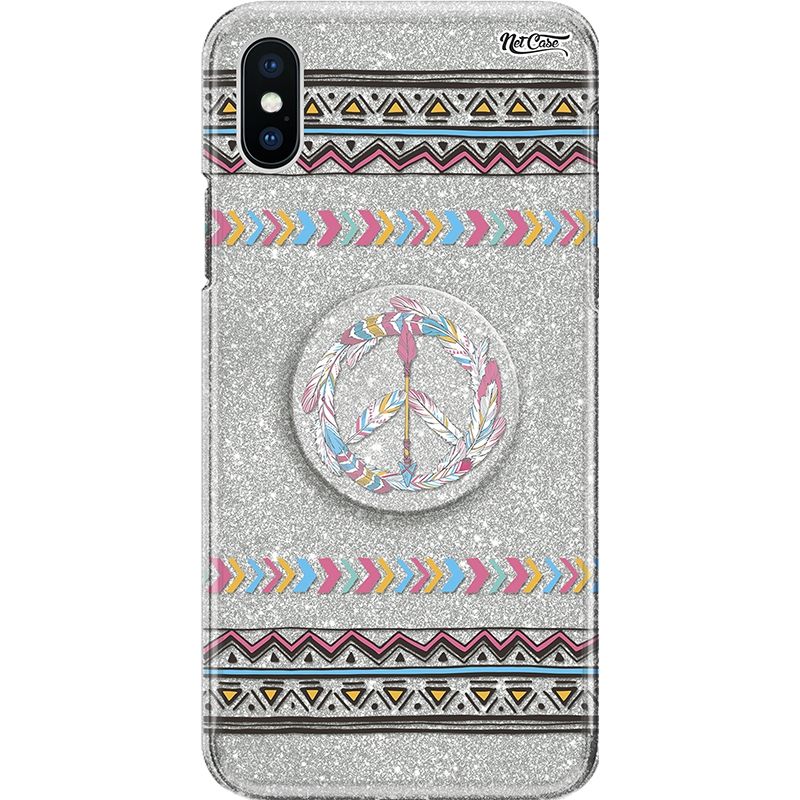 Capa Netcase Glitter + Pop 3in1 Prata - Étnica Flecha