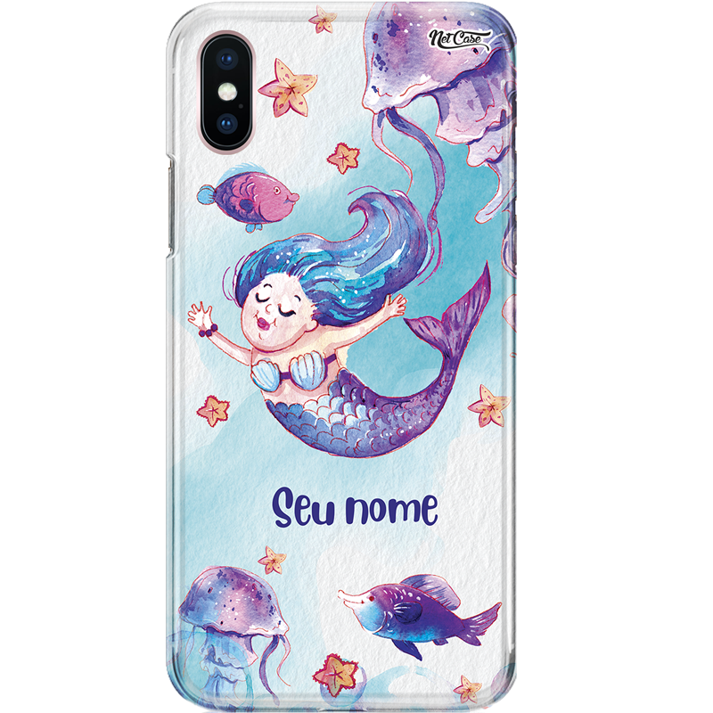 Capa Silicone NetCase Chapada Nome Violet and Blue Mermaid