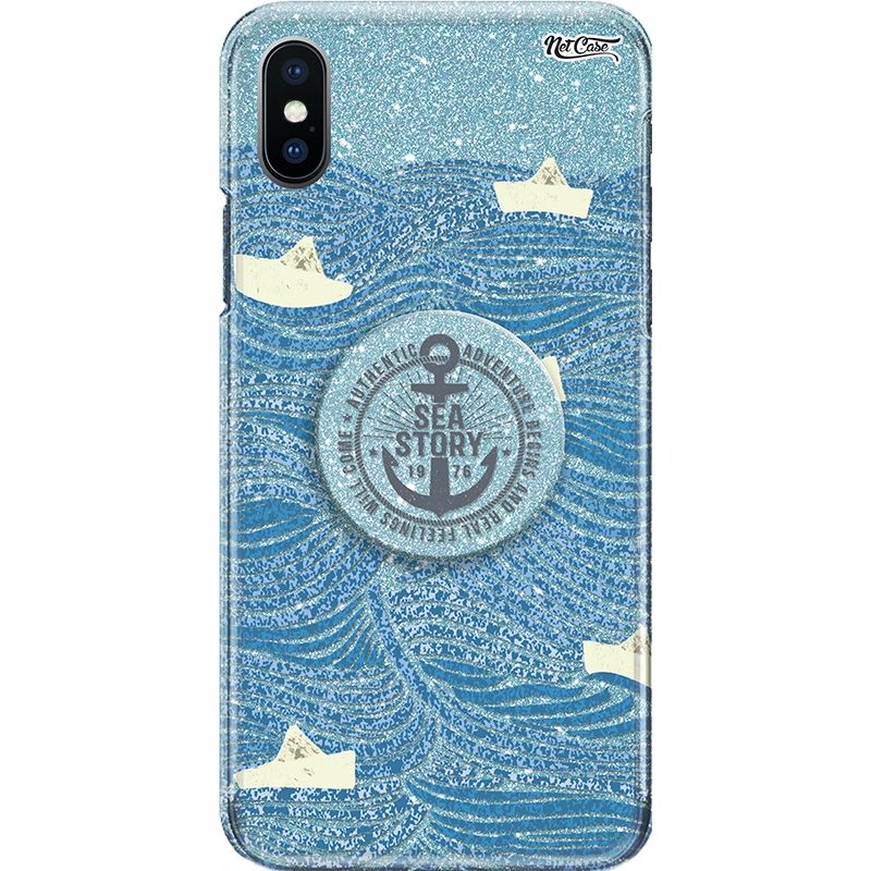 Capa Netcase Glitter + Pop 3in1 Azul - Authentic Adventure, Sea Story
