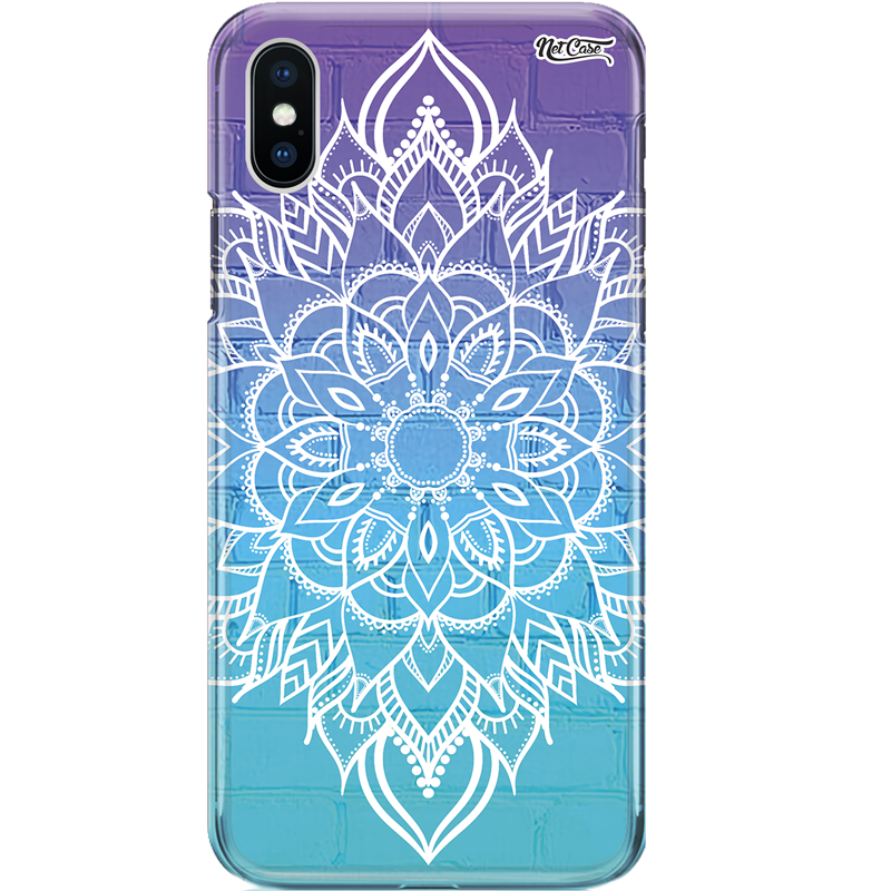 Capa Silicone NetCase Chapada Mandala Wall: Blue and White