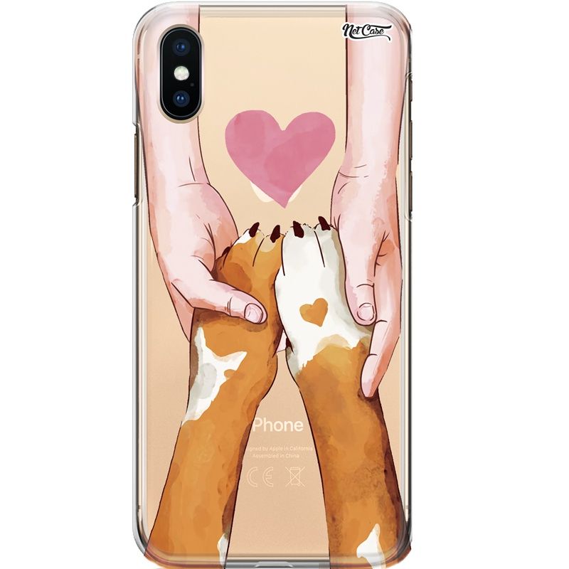 Capa Silicone NetCase Transparente Heart Dog