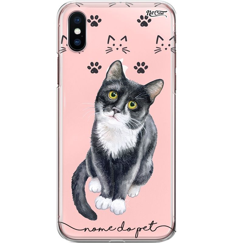 Capa Silicone NetCase Transparente Nome Cat: Ragamuffin Preto