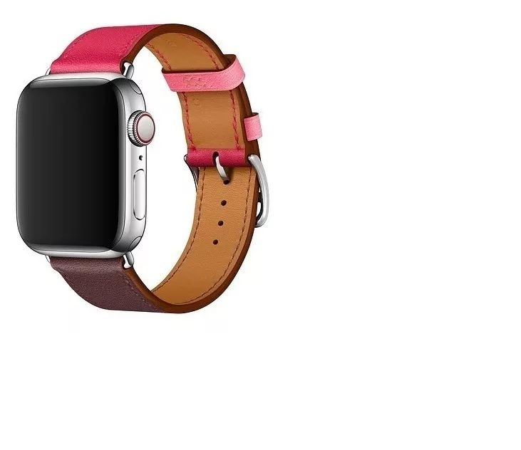 Pulseira de Couro Simple Tour para Apple Watch 42/44mm - Bordô e Pink