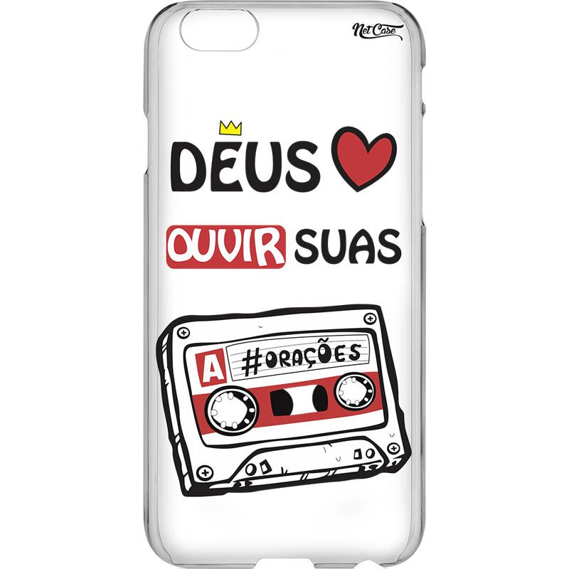 Capa Silicone NetCase Transparente 'Deus Ama Ouvir Suas Orações' 