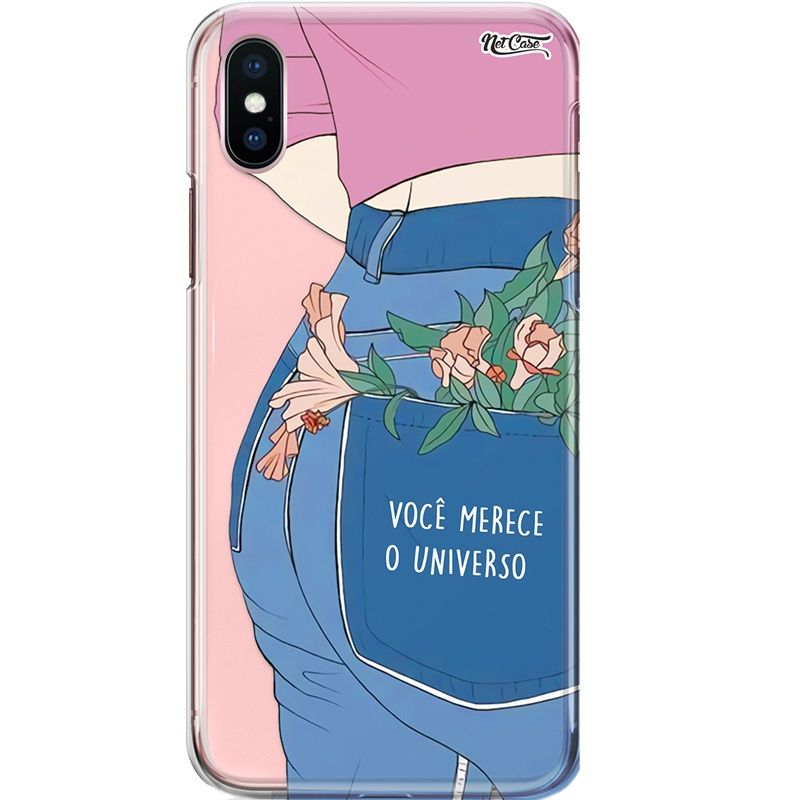 Capa Silicone NetCase Transparente Você Merece o Universo