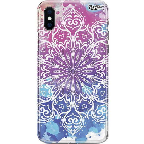 Capa Silicone NetCase Chapada Mandala Azul e Roxo