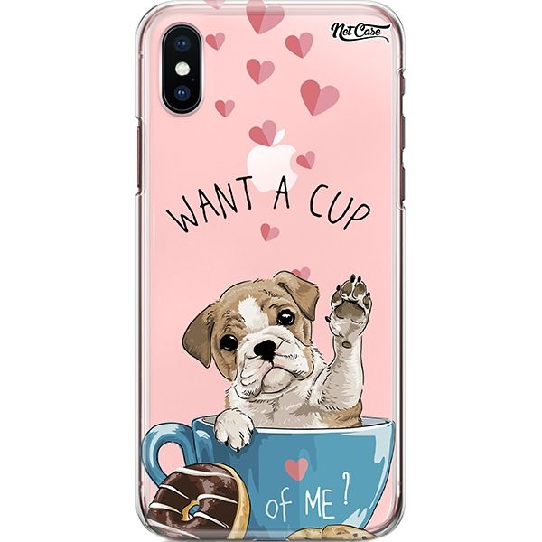 Capa Silicone NetCase Transparente Want a Cup of Me?