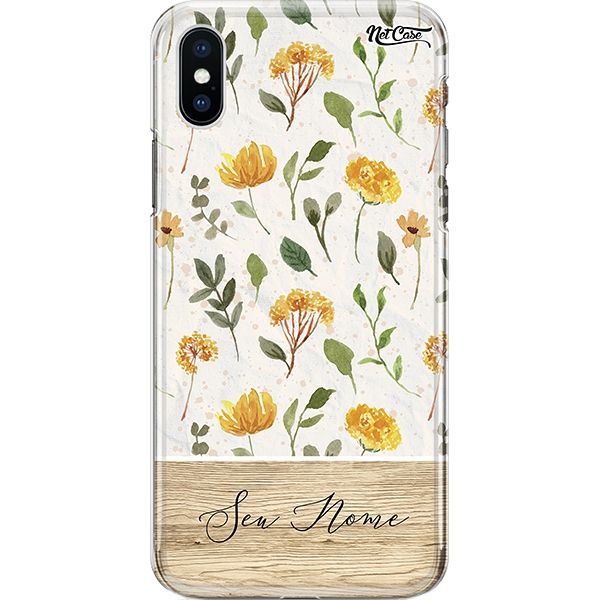 Capa Silicone NetCase Chapada Nome Yellow Flowers