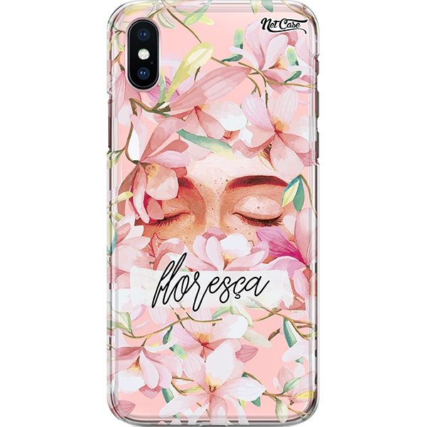 Capa Silicone NetCase Transparente Pétalas Floresça