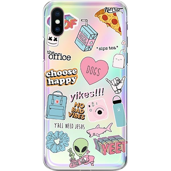 Capa Silicone NetCase Holográfica Choose Happy