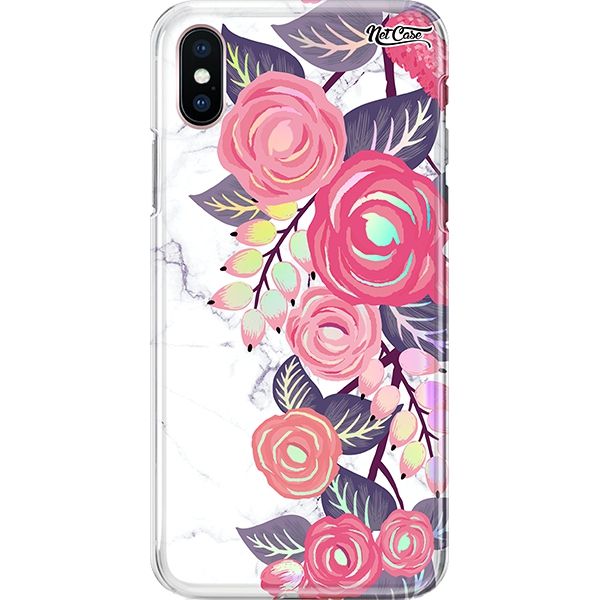 Capa Silicone NetCase Holográfica White Marble Roses