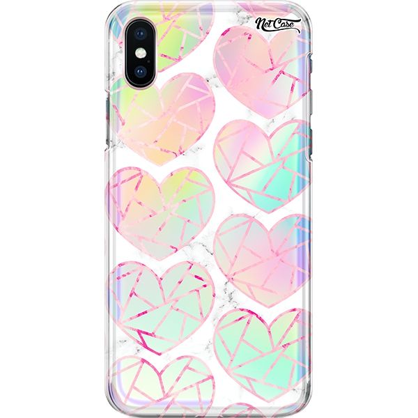 Capa Silicone NetCase Holográfica Cracked Hearts