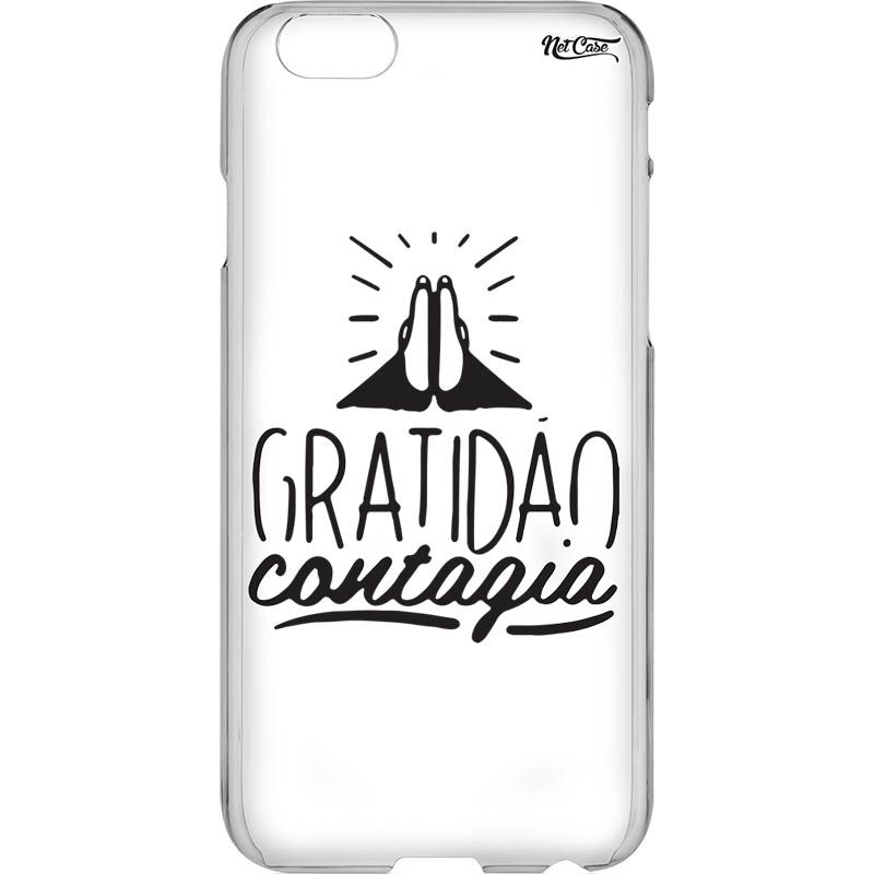 Capa Silicone NetCase Transparente Gratidão Contagia