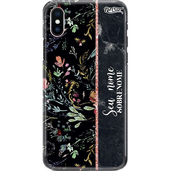 Capa Silicone NetCase Chapada Nome Meio a Meio Florzinhas