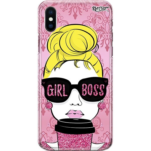 Capa Silicone NetCase Chapada Girl Boss: Glitter Effect Coffee