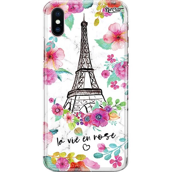 Capa Silicone NetCase Chapada Floral Eiffel Tower: La Vie En Rose