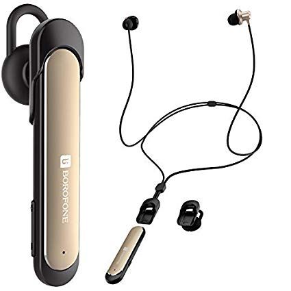 Fone de Ouvido Bluetooth Borofone 2 em 1 BE10 - Dourado