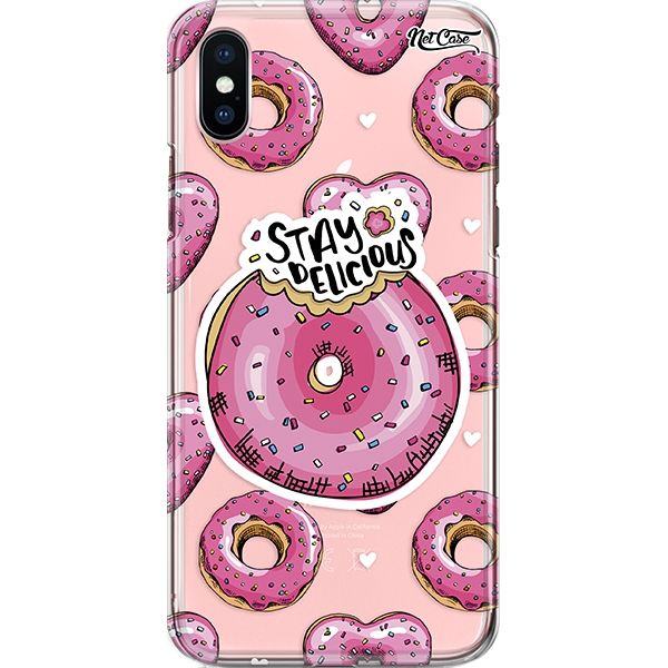 Capa Silicone NetCase Transparente Donut Stay Delicious Street Case