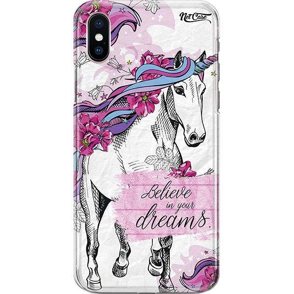 Capa Silicone NetCase Chapada Unicórnio: Believe in Your Dreams