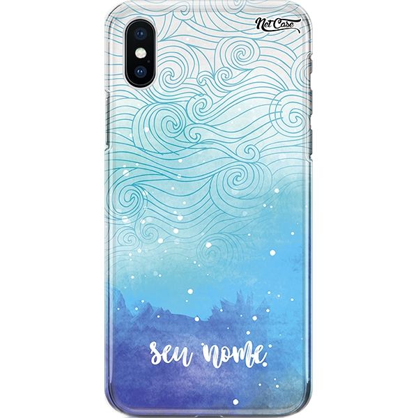 Capa Silicone NetCase Chapada Nome Blue Clouds Watercolor