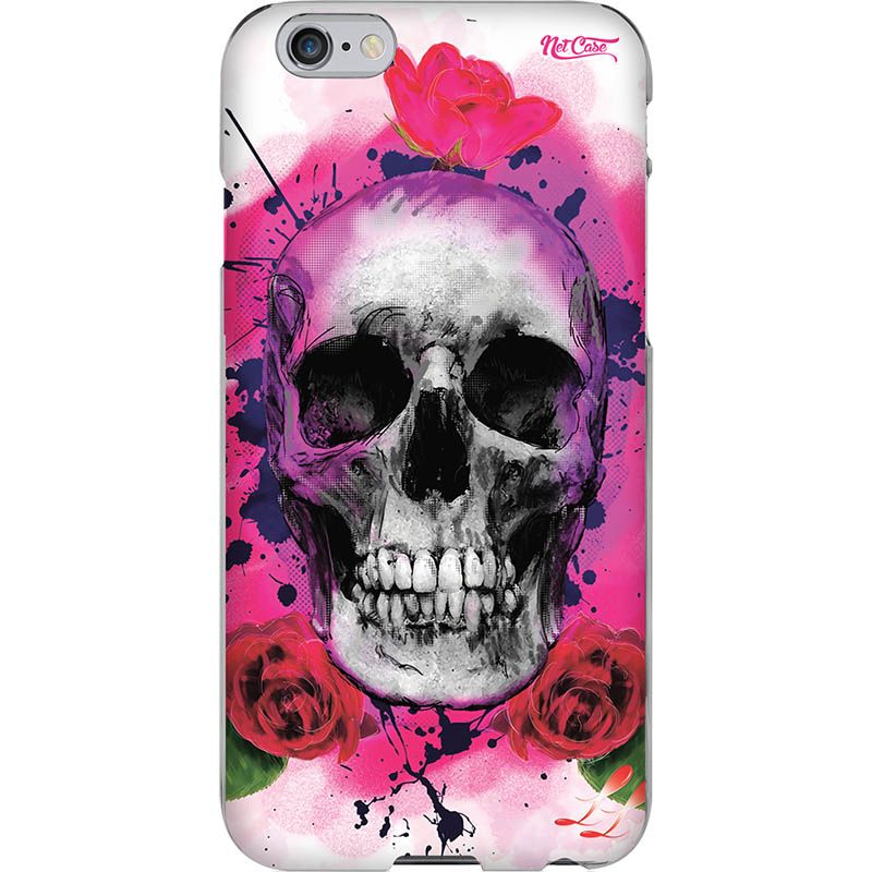 Capa Silicone NetCase Chapada Caveira com Rosas