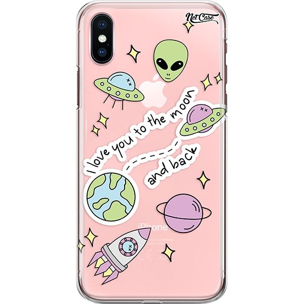 Capa Silicone NetCase Transparente I Love You to the Moon and Back