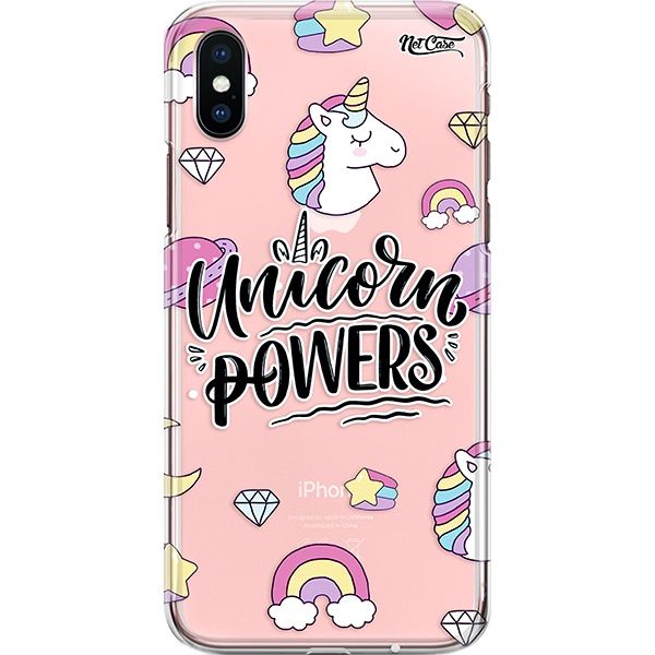 Capa Silicone NetCase Transparente Unicorn Powers