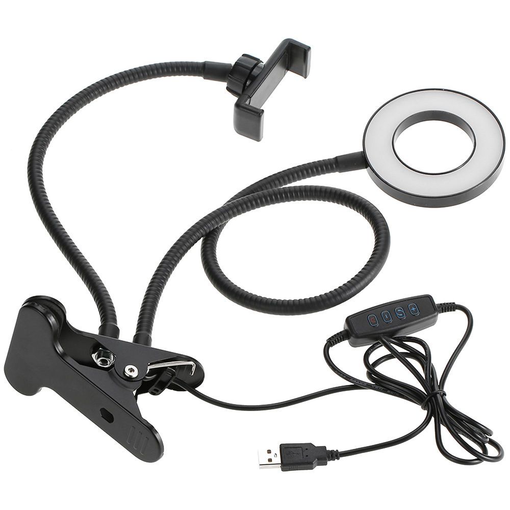 Suporte Multifuncional para Celular com Ring Light Usb - Preto